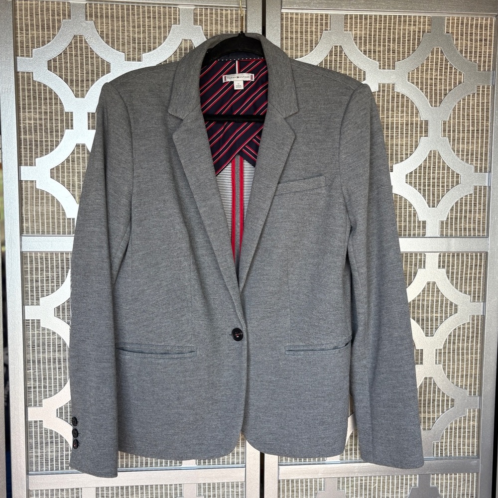 Tommy Hilfiger Red and White Striped Fabric